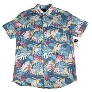 Berdel Mens Sz M Aloha shirt backyards blue